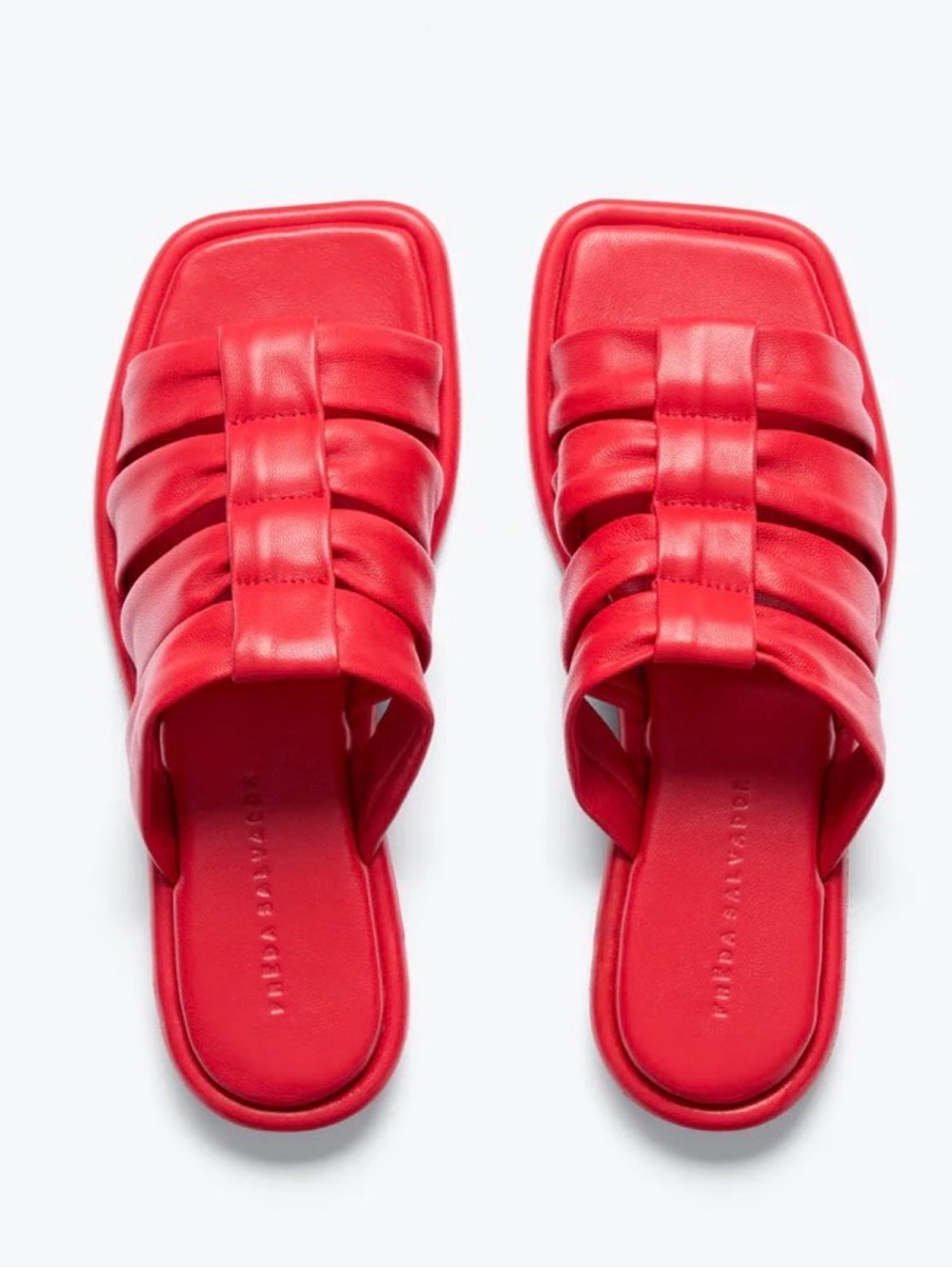 NIB Freda Salvador Selena Cloud mule sandal in crimson nappa